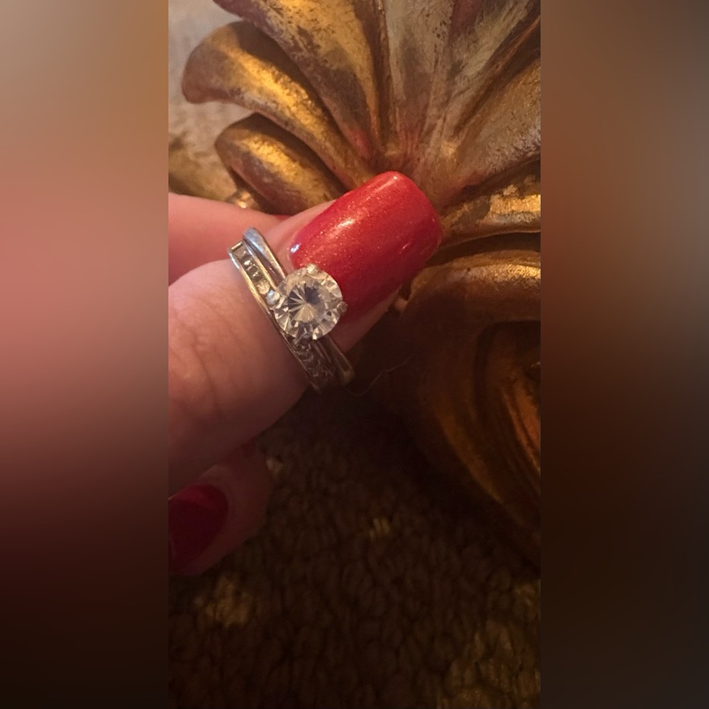 Vintage Gold Multi-Stone (real diamond) Wedding Band 
Size: 5